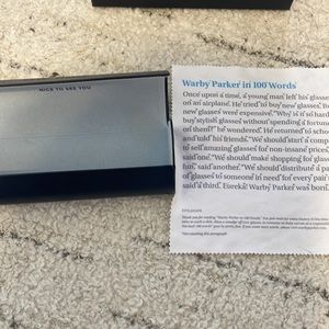 Warby Parker Clamshell Glasses Case, Cloth & Box